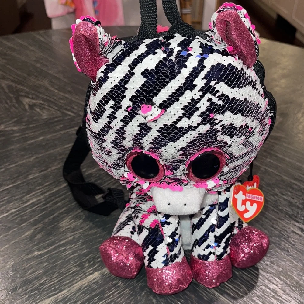 TY Fashion Flippy Sequin Backpack - ZOEY the Zebra (13 inch)